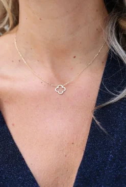 Online Ketting klavertje vier | Goud | Studio Poespas DAMES Sieraden|Snøpskes