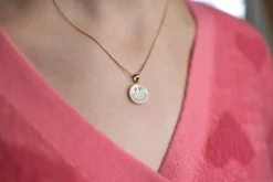Discount Ketting smiley | Wit/goud | DAMES Sieraden|Snøpskes