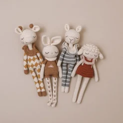 Discount Knuffel Luna Lamb | Cream/burgundy | Knuffels