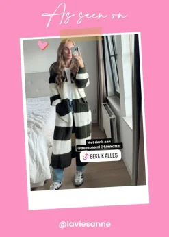 Discount Long Cardigan Fluff | Stripes | DAMES Vesten|Vesten & Truien