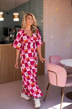 Clearance Maxi dress Kim | Multicolor | Je m鈥檃ppelle x Poespas DAMES Jurken