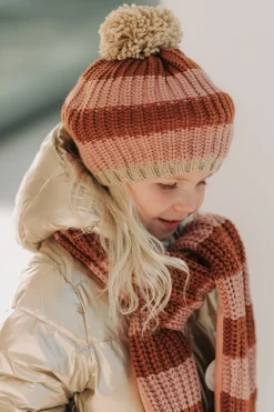 Muts cosy striped knitted | 7-10 jaar | Haaraccessoires