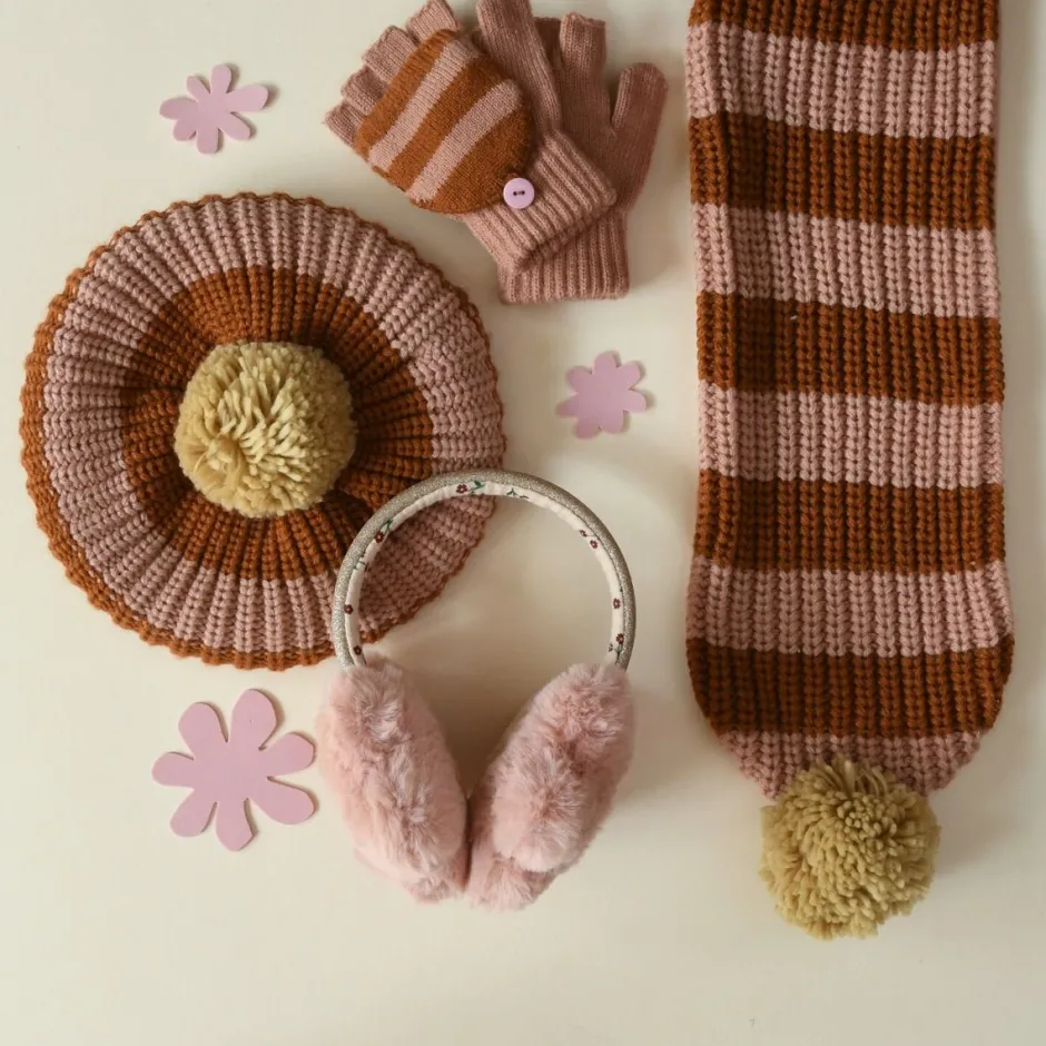 Muts cosy striped knitted | 7-10 jaar | Haaraccessoires