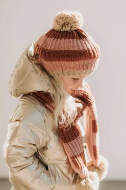 Muts cosy striped knitted | 7-10 jaar | Haaraccessoires
