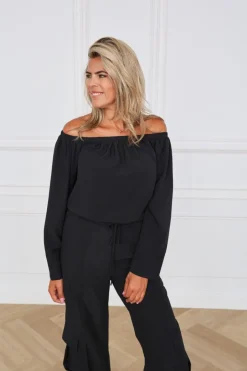 Best Off-shoulder blouse Montana | Black | DAMES Co-ords|Blouses