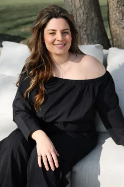 Best Off-shoulder blouse Montana | Black | DAMES Co-ords|Blouses