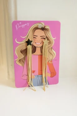 Oorbellen falling stars | Goud | Studio Poespas DAMES Sieraden|Snøpskes