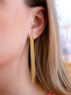 Oorbellen falling stars | Goud | Studio Poespas DAMES Sieraden|Snøpskes