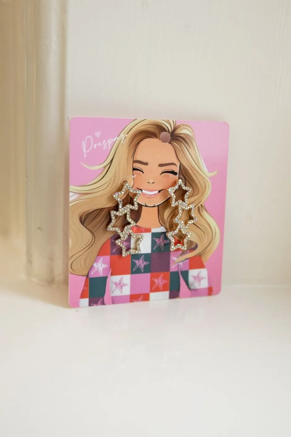 New Oorbellen Zoë glittersterretjes | Goud DAMES Sieraden