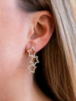 New Oorbellen Zoë glittersterretjes | Goud DAMES Sieraden