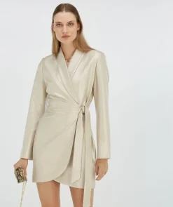 Overslagjurk Bonita | Silver | DAMES Jurken