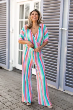 Sale Pants Plissé | Rainbow cake | DAMES Co-ords|Broeken