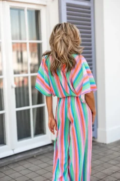 Sale Pants Plissé | Rainbow cake | DAMES Co-ords|Broeken