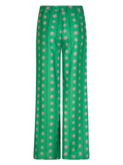 Pants Veerle extra lang | Green print | DAMES Co-ords|Broeken