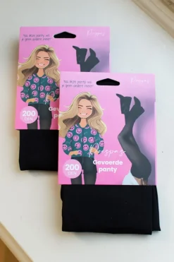 Outlet Panty Emma | Zwart gevoerd | 200 Den | DAMES Overige Accessoires|Snøpskes