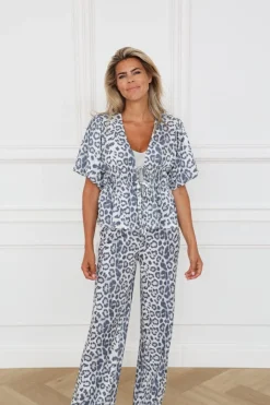 Sale Puffed shoulder blouse Poppy | Leopard | DAMES Co-ords|Blouses