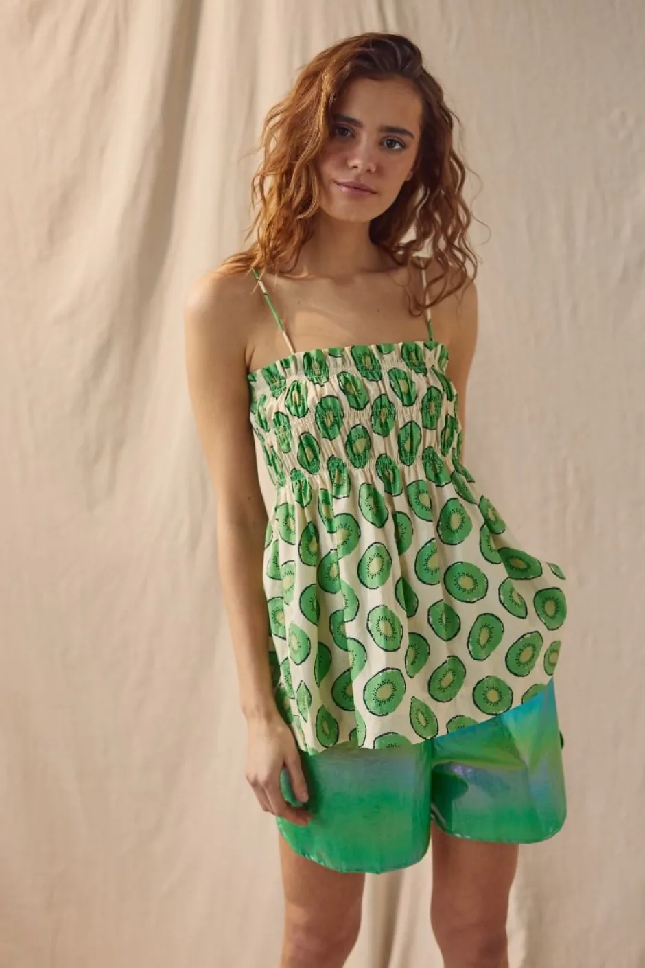 Reflected shorts | Green | DAMES Shorts|Shorts & Skorts