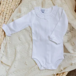 Romper Coco | Kanten kraagje wit | Lange mouwen | Babidu Rompers