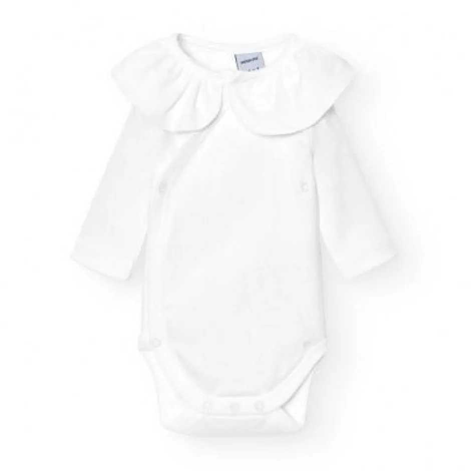 Clearance Romper Loet | Volantkraag wit | Lange mouwen | Babidu Rompers