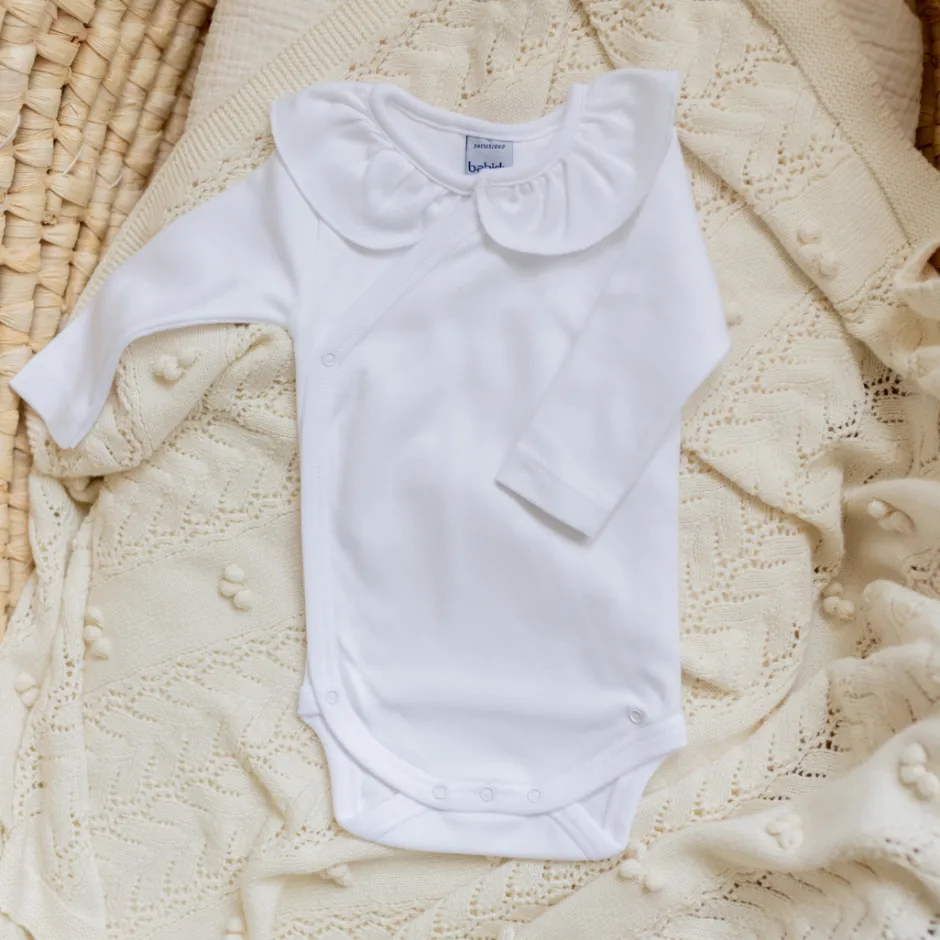 Clearance Romper Loet | Volantkraag wit | Lange mouwen | Babidu Rompers