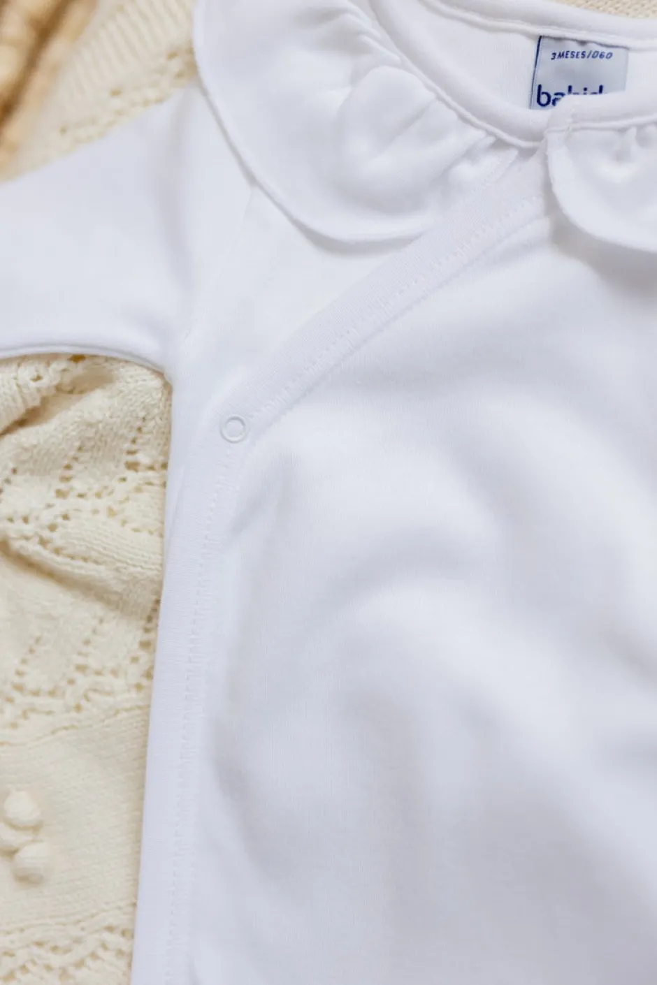 Clearance Romper Loet | Volantkraag wit | Lange mouwen | Babidu Rompers