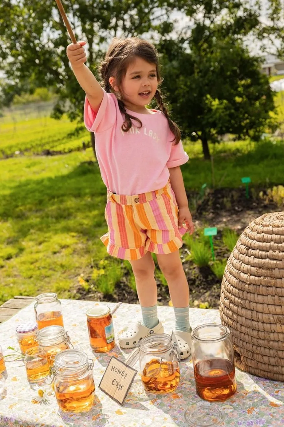 Best Ruffle short stripes | Nectarine | Sproet & Sprout Shorts