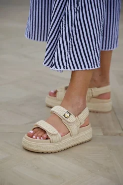 Hot Sandaal Bigmona | Nat Raffia | DAMES Sandalen & Slippers