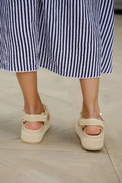 Hot Sandaal Bigmona | Nat Raffia | DAMES Sandalen & Slippers