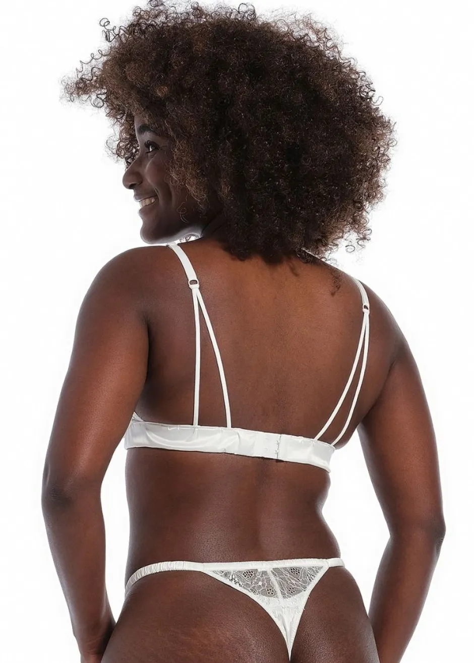 Sale Satin lace bralette | Ivory | DAMES Lingerie