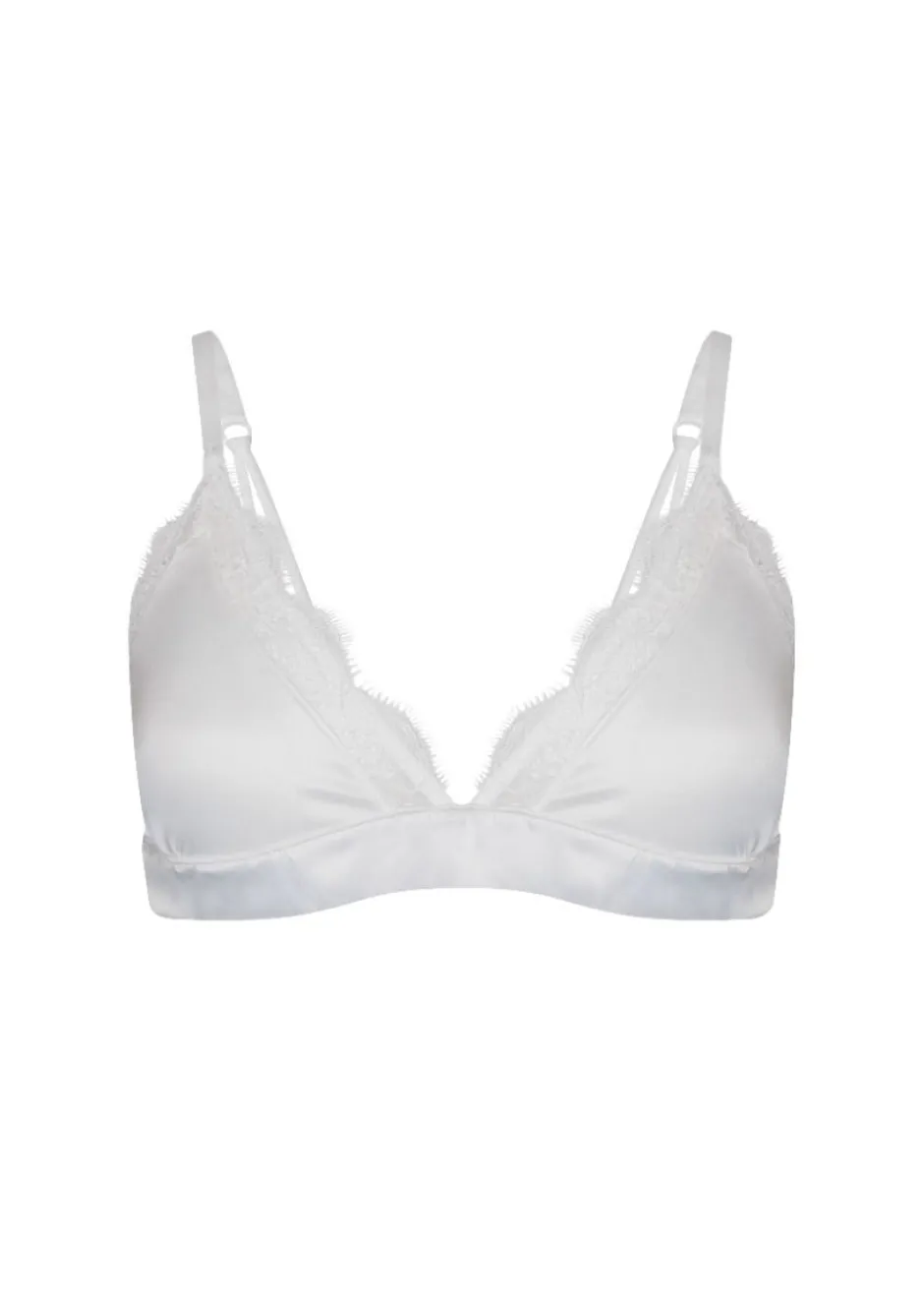 Sale Satin lace bralette | Ivory | DAMES Lingerie