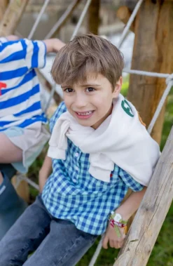 Clearance Shirt Henley | Sky check | Wander & Wonder Shirts