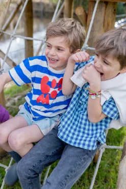 Clearance Shirt Henley | Sky check | Wander & Wonder Shirts