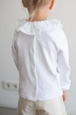 New Shirt Lizzy | Volant wit | DAMES Shirts|Shirts