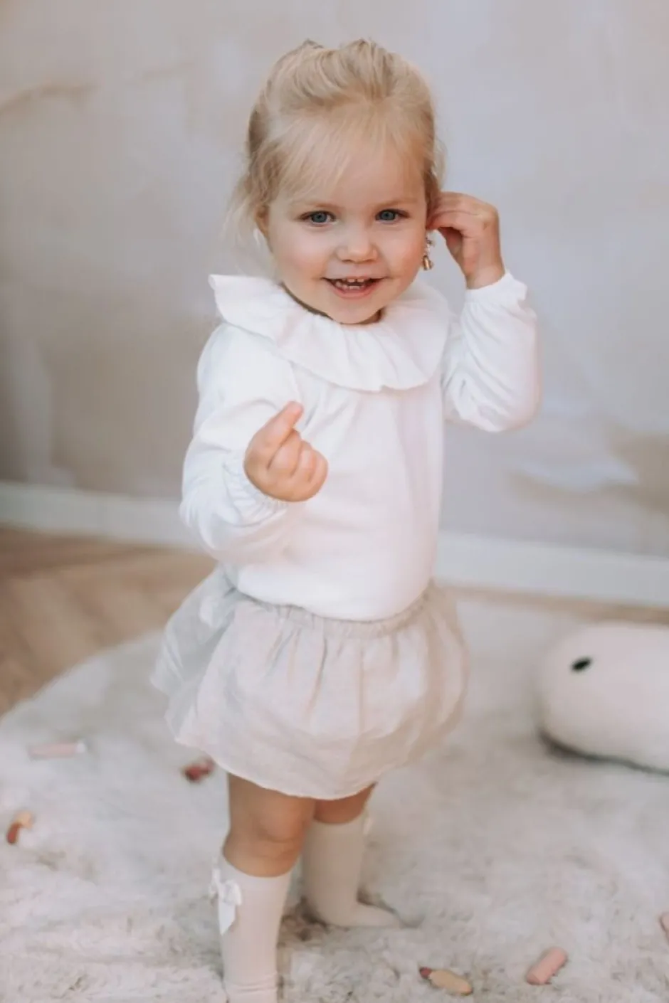 New Shirt Lizzy | Volant wit | DAMES Shirts|Shirts