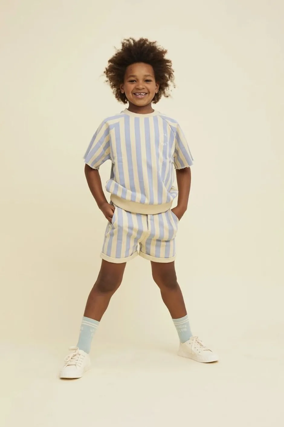 Hot Short chino stripes | Sesame | Sproet & Sprout DAMES Co-ords|Co-ords