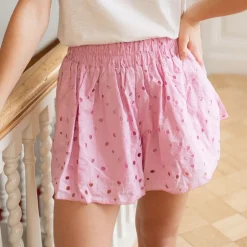 Short Luna | Embroidery pink | DAMES Shorts|Shorts & Skorts