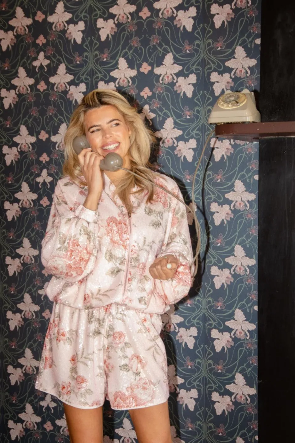 Clearance Short She Is All That | Pink sequin bouquet | DAMES Co-ords|Shorts