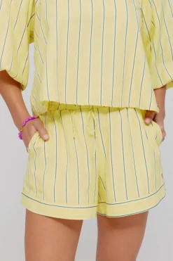 New Short Yessie | Yellow stripe | Harper & Yve DAMES Co-ords|Shorts
