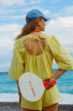 New Short Yessie | Yellow stripe | Harper & Yve DAMES Co-ords|Shorts