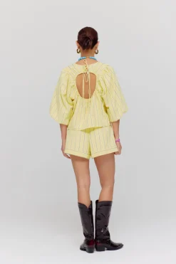 New Short Yessie | Yellow stripe | Harper & Yve DAMES Co-ords|Shorts