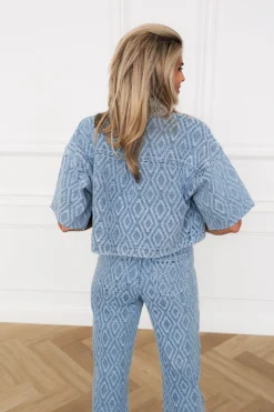 Clearance Shortsleeve blouse Suusy | Blue denim | DAMES Co-ords|Blouses