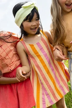 Sale Sleeveless dress stripes | Nectarine | Sproet & Sprout DAMES Jurken & Salopettes|Jurken