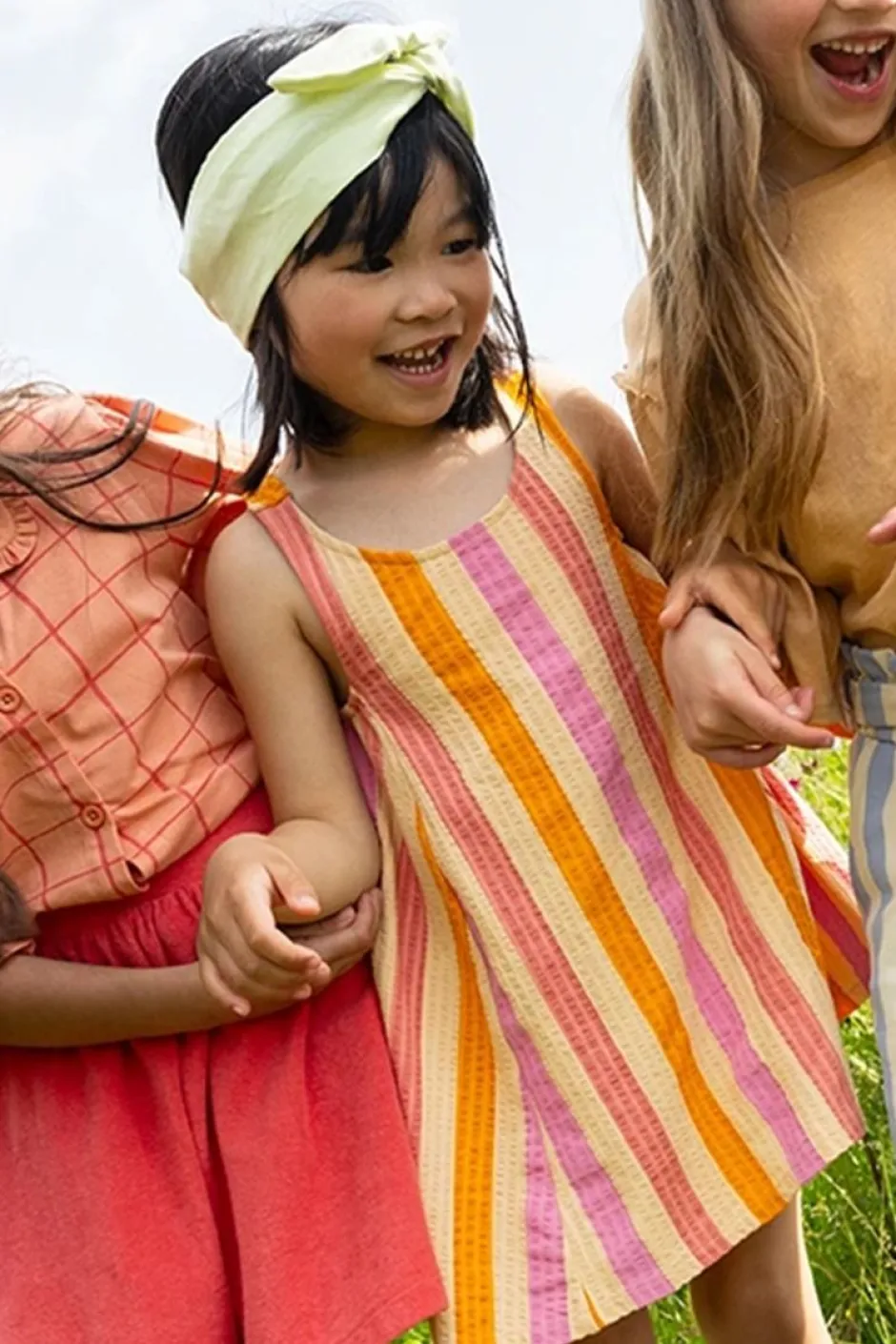 Sale Sleeveless dress stripes | Nectarine | Sproet & Sprout DAMES Jurken & Salopettes|Jurken