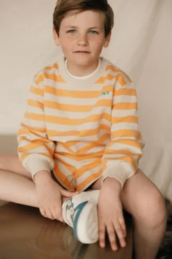 Stripes sweatshirt | Orange/dark vanilla | DAMES Co-ords|Co-ords