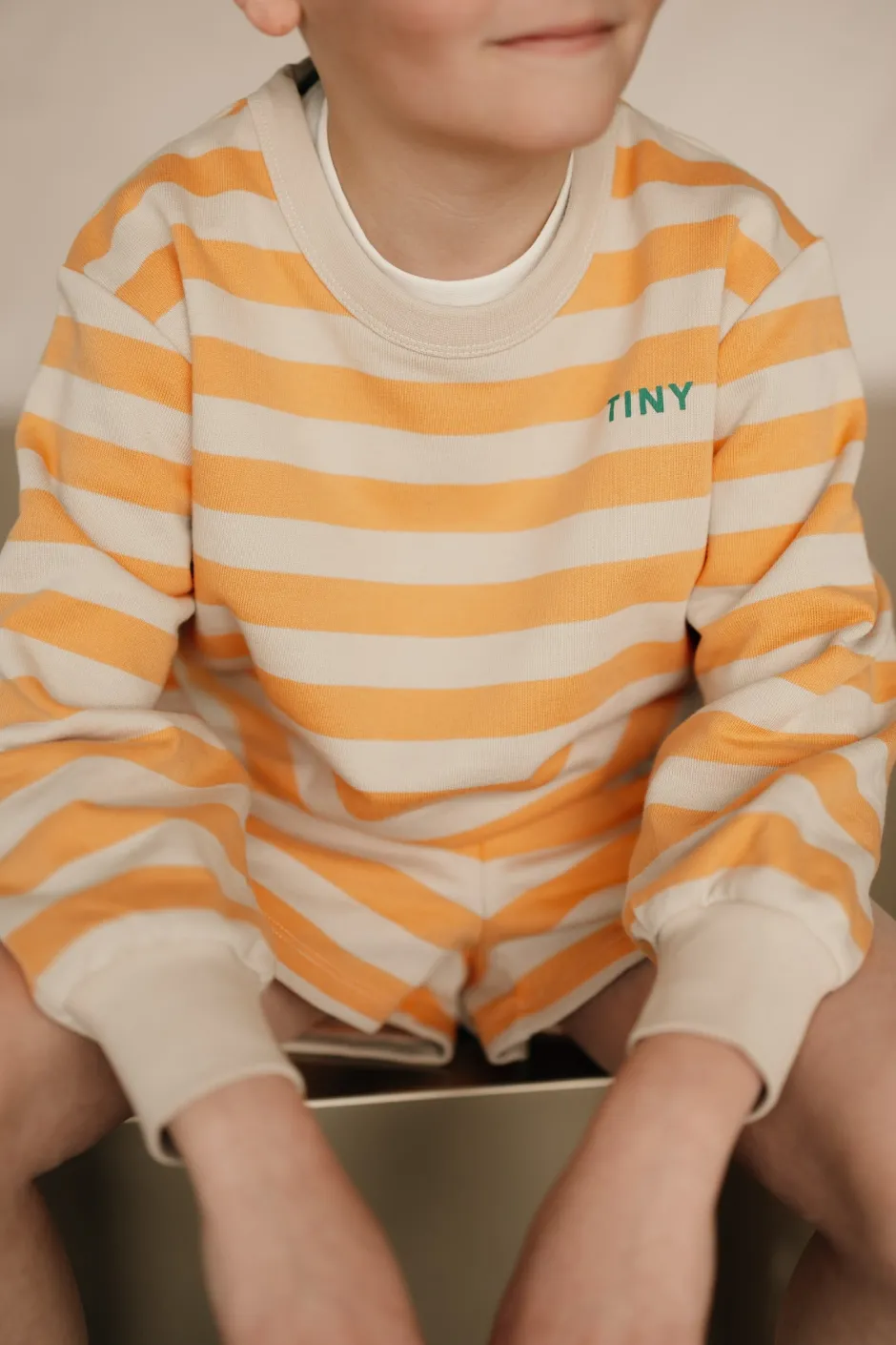 Stripes sweatshirt | Orange/dark vanilla | DAMES Co-ords|Co-ords