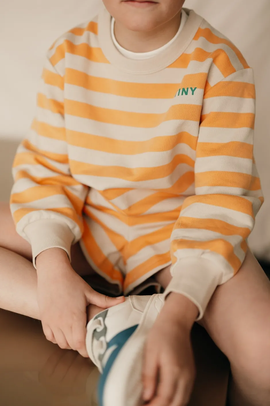 Stripes sweatshirt | Orange/dark vanilla | DAMES Co-ords|Co-ords