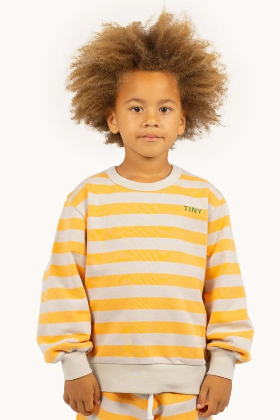 Stripes sweatshirt | Orange/dark vanilla | DAMES Co-ords|Co-ords
