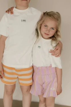 Best Stripes tiny short | Orange/dark vanilla | DAMES Co-ords|Co-ords