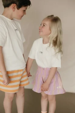 Best Stripes tiny short | Orange/dark vanilla | DAMES Co-ords|Co-ords