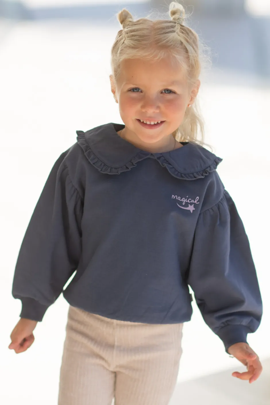 Clearance Sweater collar Balloon | Stardust blue | Truien & Vesten|Truien & Vesten